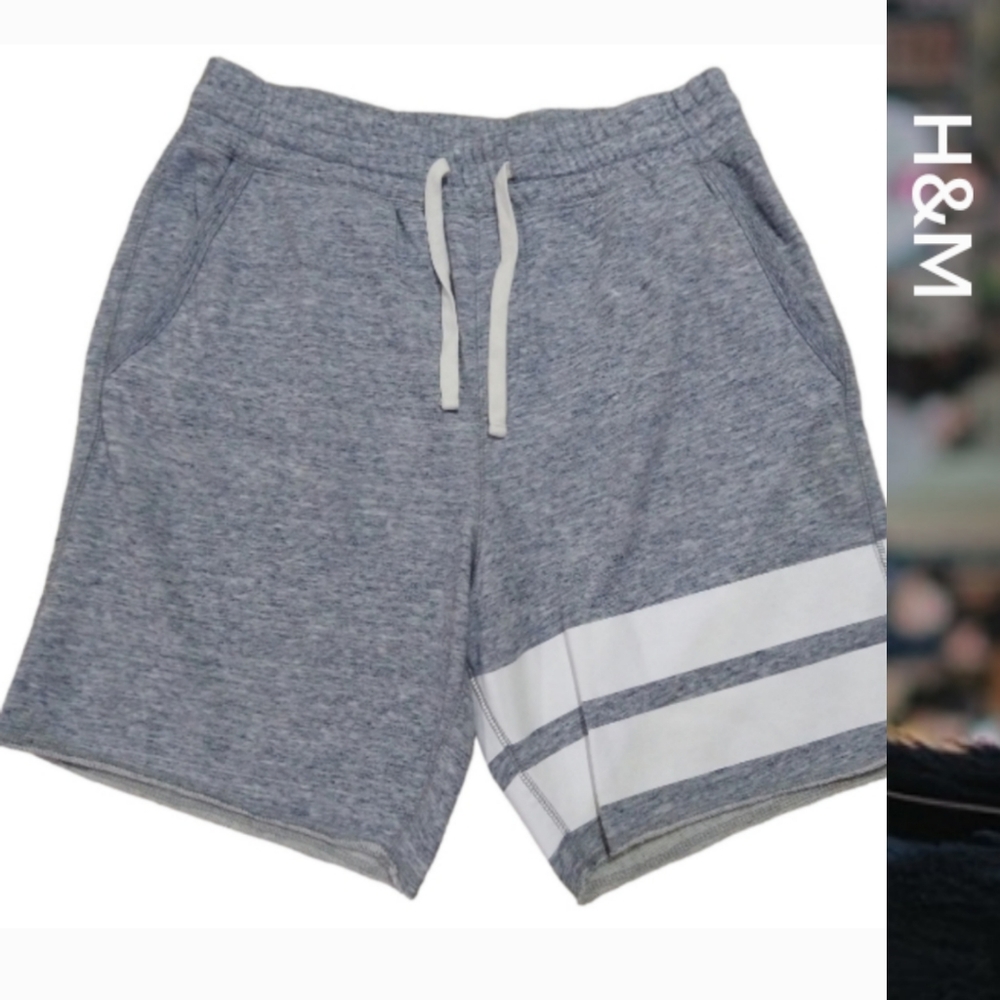 H&M Athletic Gray Shorts with White Stripes
